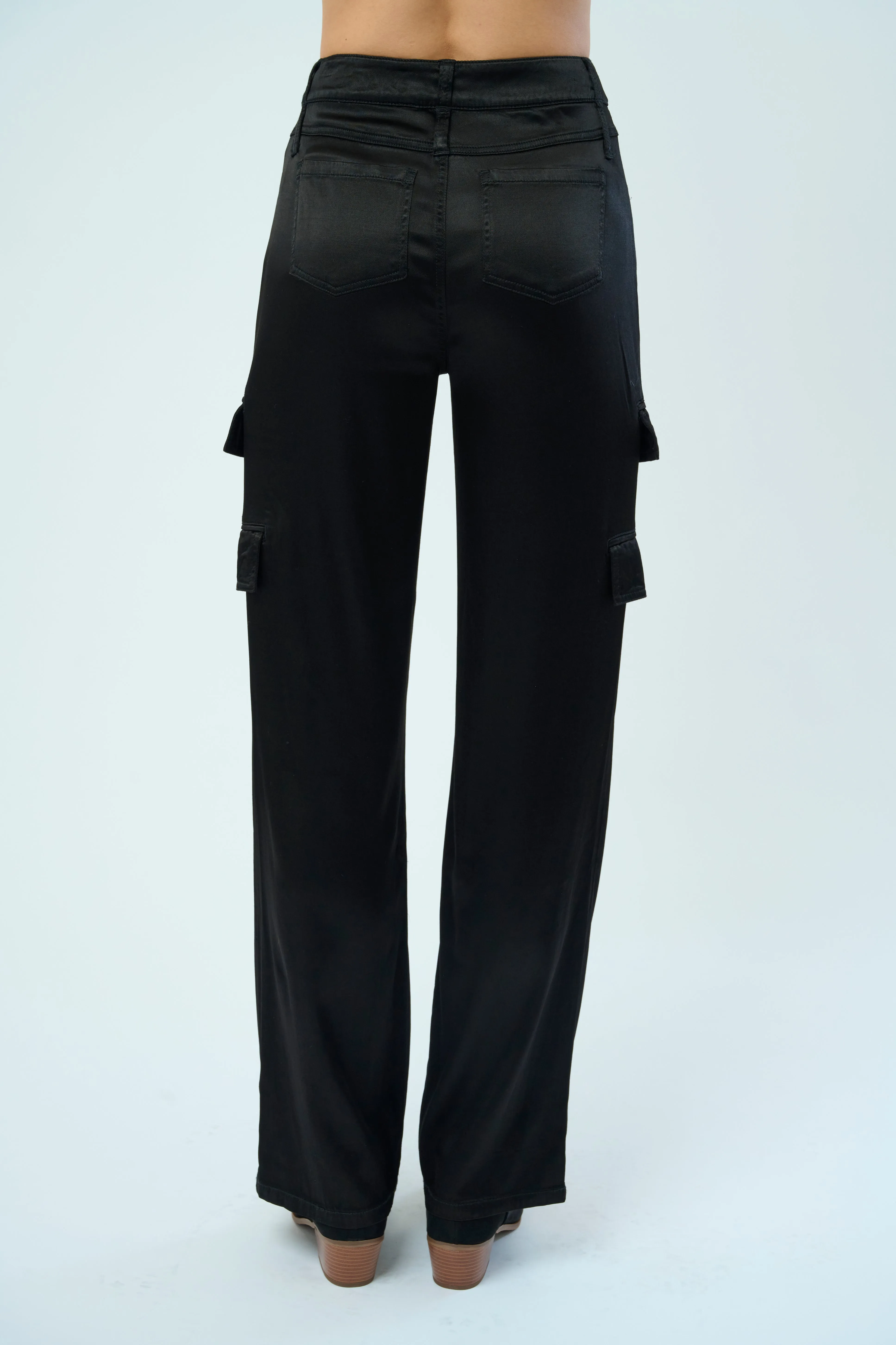 Zendaya Stretch Viscose Satin Wide Leg Pant