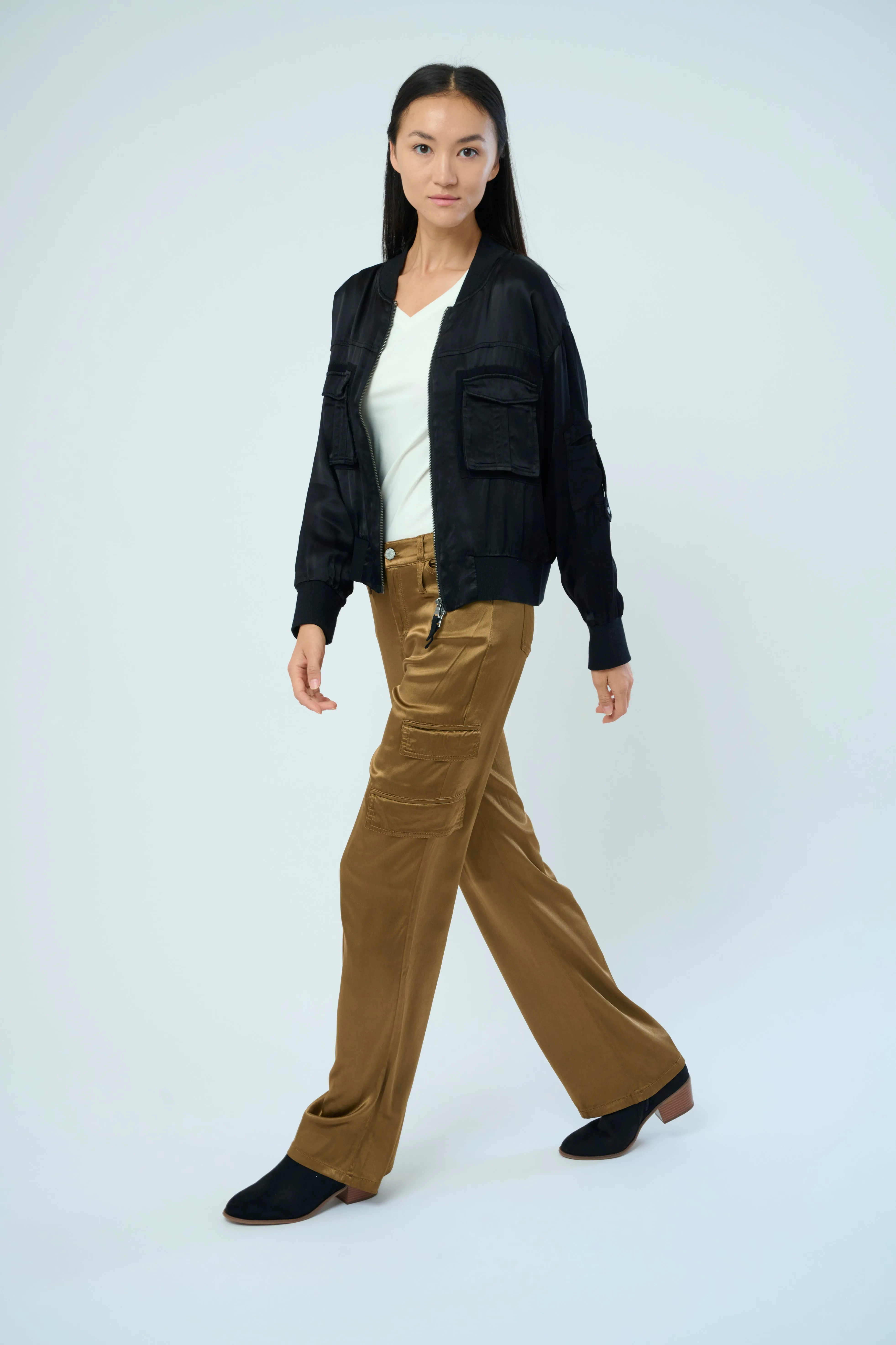 Zendaya Stretch Viscose Satin Wide Leg Pant