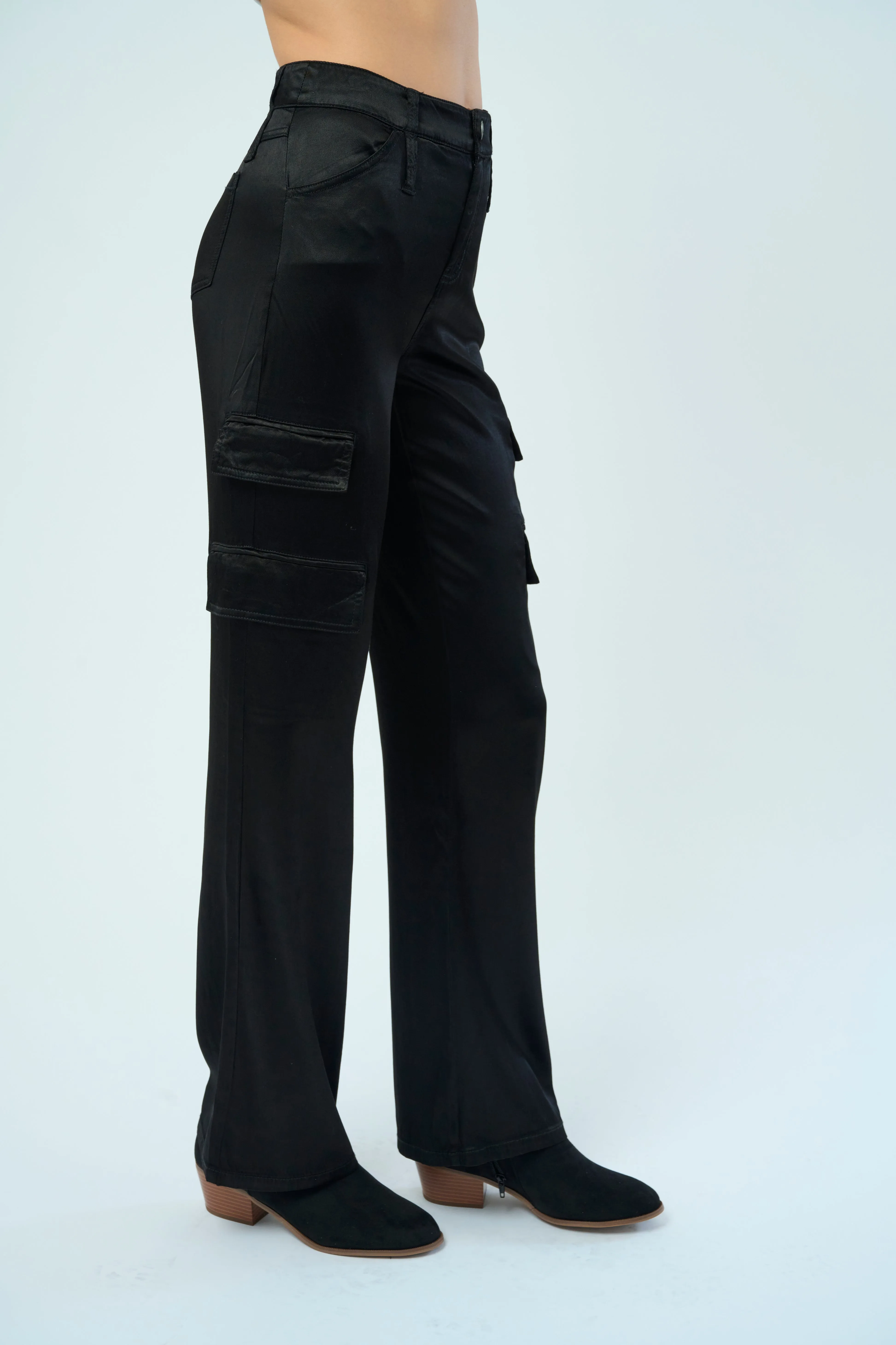 Zendaya Stretch Viscose Satin Wide Leg Pant